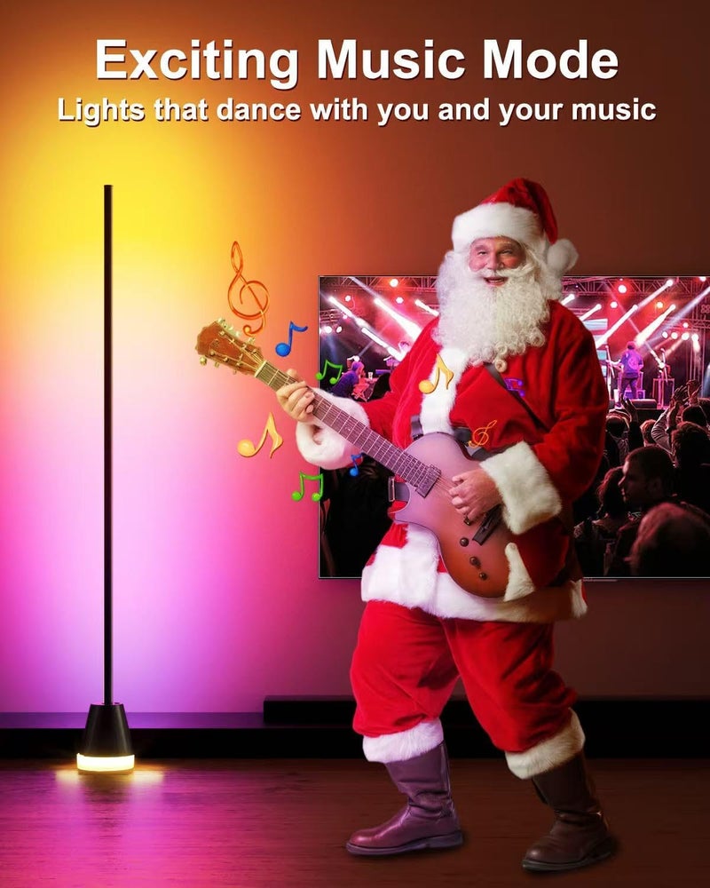 Keepsmile Smart RGB LED Corner Floor Lamp,Bright Tall Standing Lamps with APP and Remote,Modern Floor Lamp with Music Sync and 16 Million Colors, Ambient Lighting for Living Room Matte Black 2 Pack - Image 3